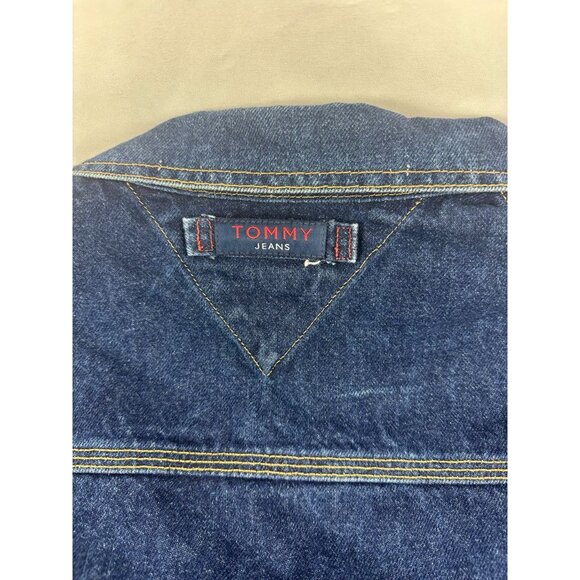 Vintage Tommy Hilfiger Y2K 1999 Denim Jean Jacket Dark Wash XL - Picture 6 of 10